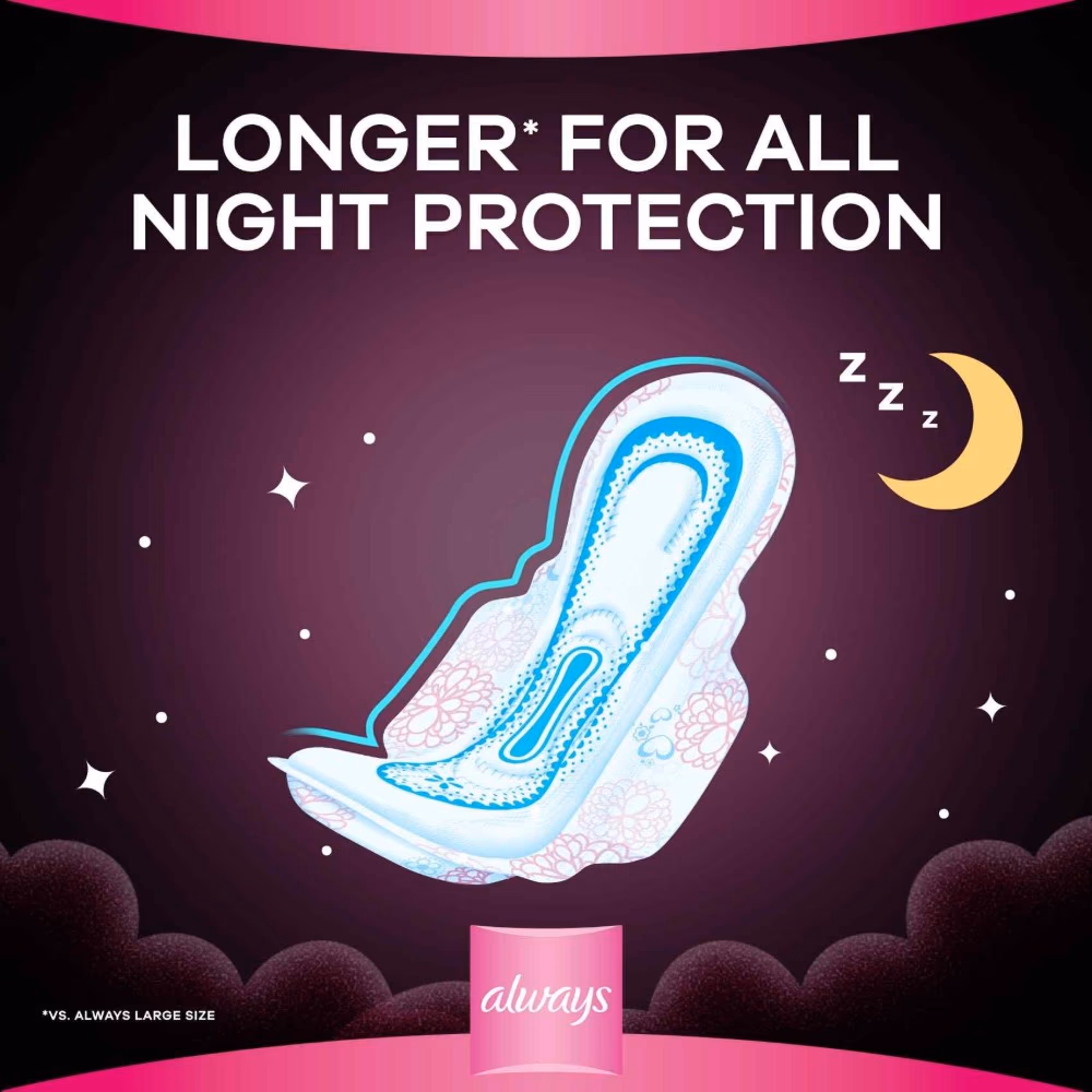 Always Cottony Soft Maxi Thick Night Pads with Wings - 24 Count 4