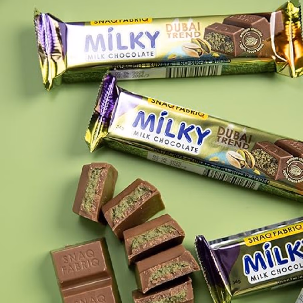 SNAQ Milky Chocolate Pistachio & Kunafa Bar 55g 3