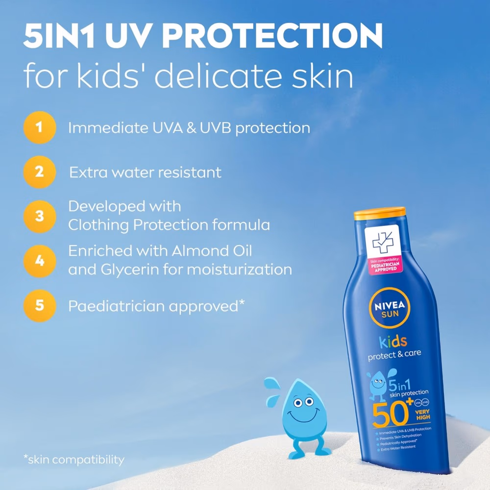 NIVEA Sun Kids SPF50+ Very High 200ml – Gentle Broad Spectrum Sunscreen 5