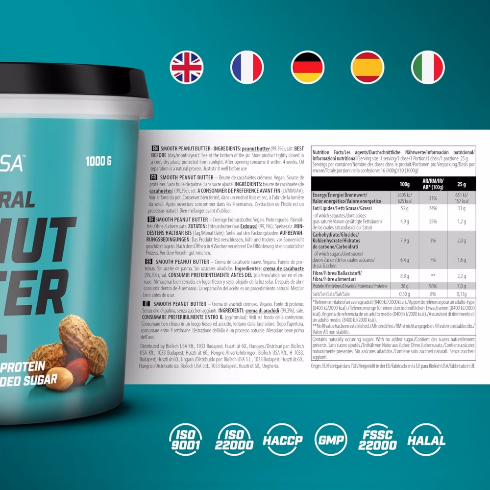 BioTech USA Peanut Butter Crunchy, 1000g 4