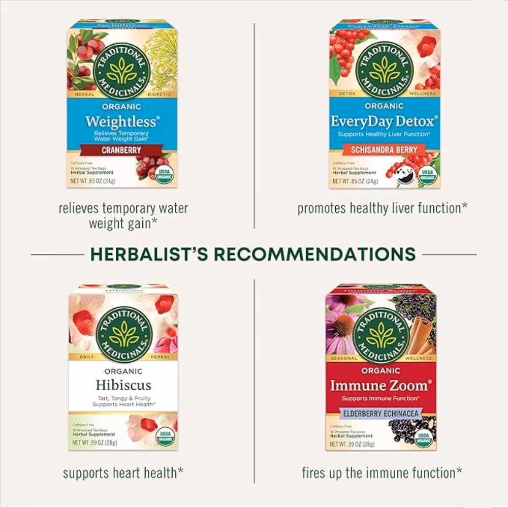 Traditional Organic Rose Hips & Hibiscus Tea Bags 16s 4