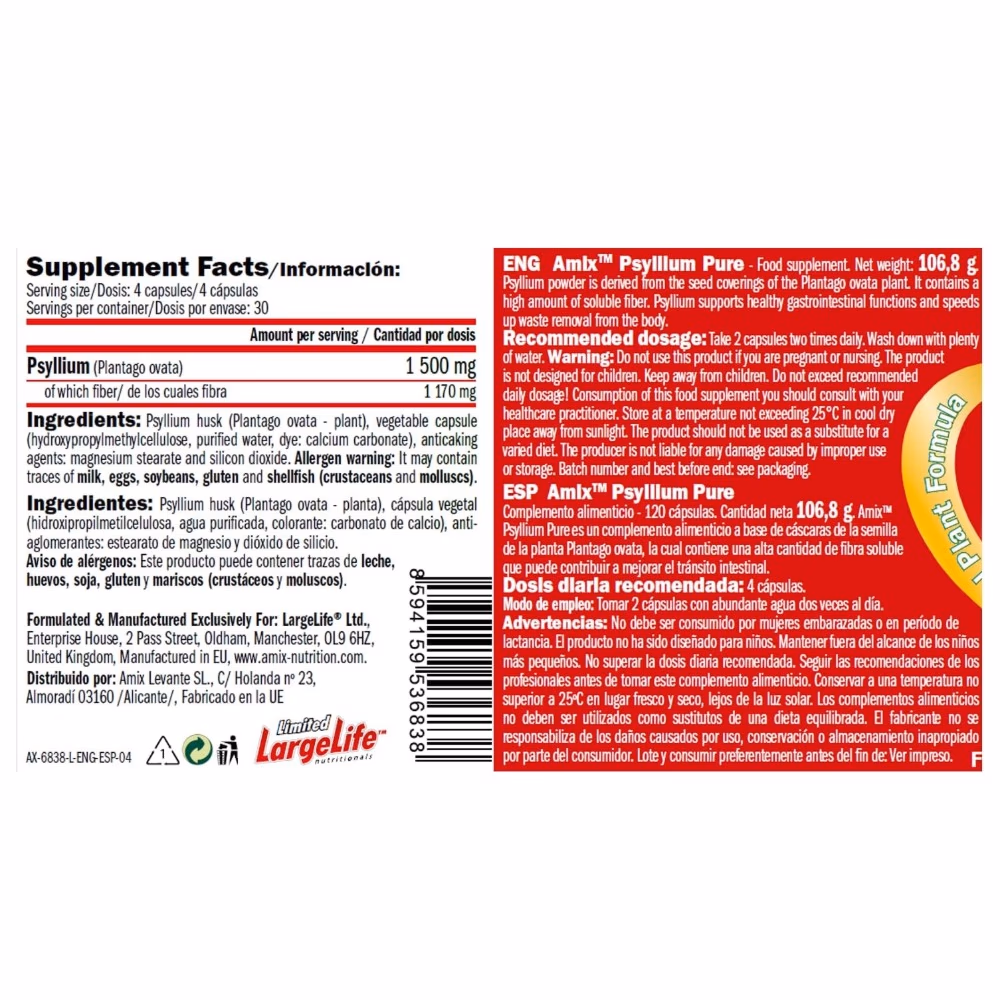 Amix Psyllium Pure 120 Capsules 2