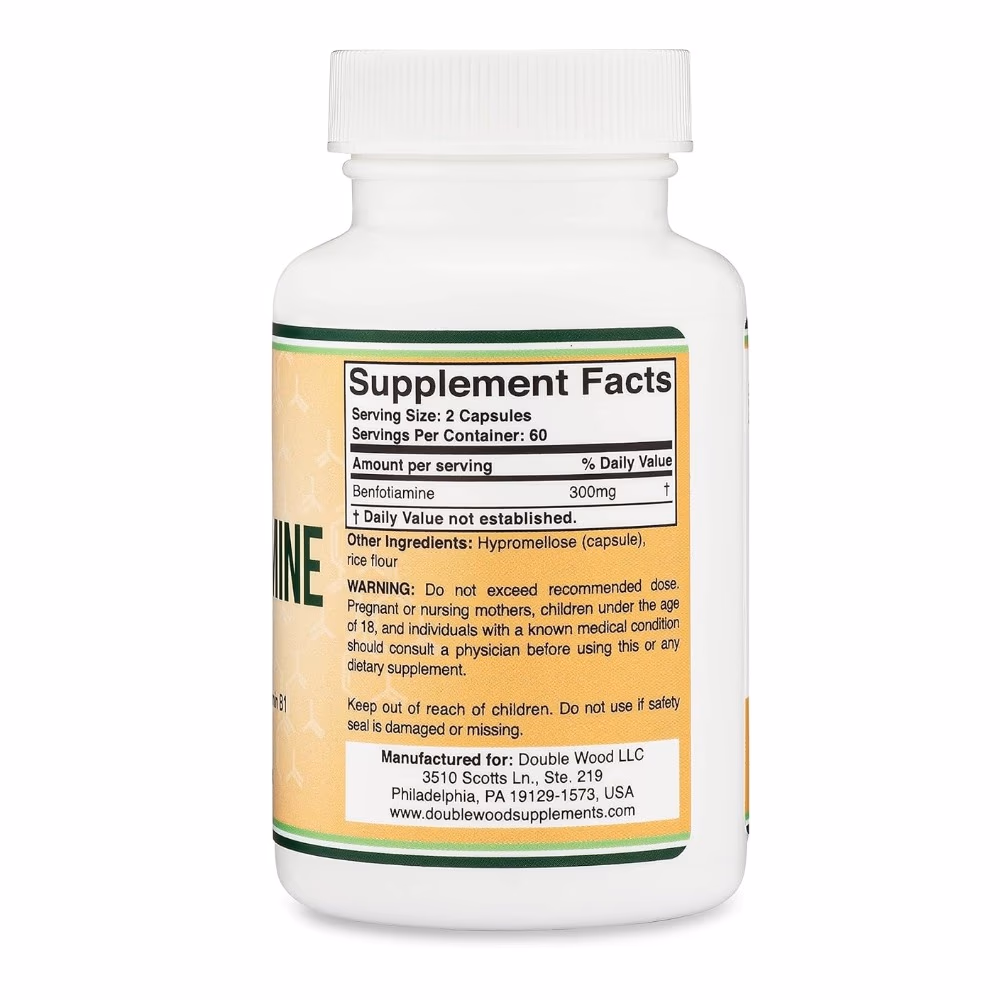 Double Wood Benfotiamine 300mg Capsule 120s 3