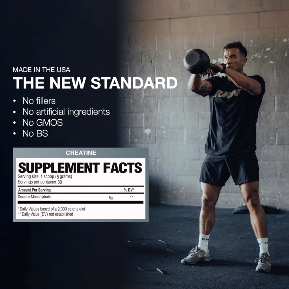 Raw Nutrition Creatine Monohydrate Powder – Cherry Lemonade Flavor, 30 Servings  4