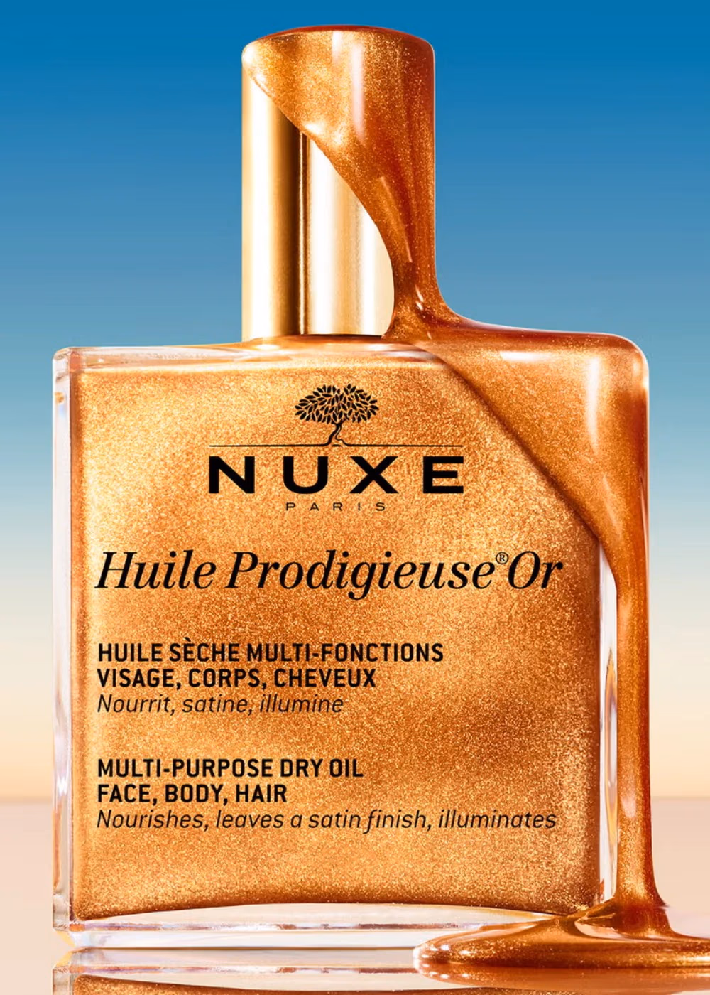 Nuxe Paris Huile Prodigieuse Or Golden Shimmering Multi Purpose Dry Oil For Face Body and Hair 100ml 4