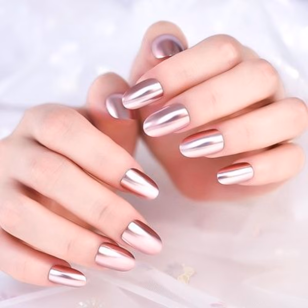 Elegant Touch Metallic Pink Nails 24s 3