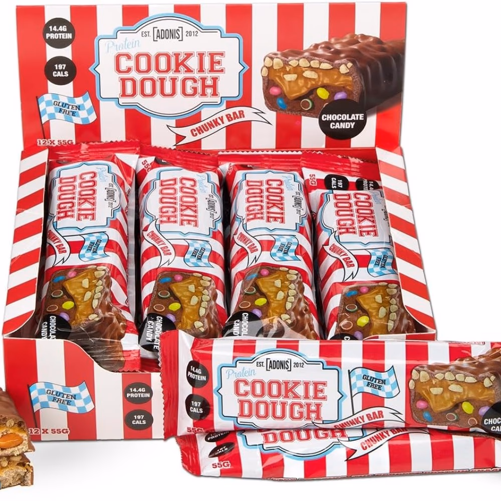 Adonis Protein Cookie Dough Bar Chocolate Candy 55gm 2