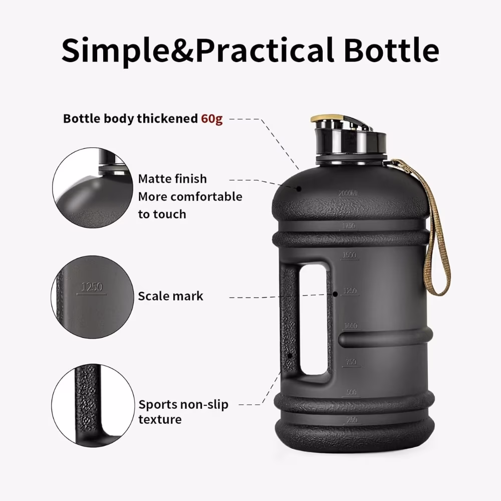 Hydra Keg Water Bottle Jet Black 2.2 L 3