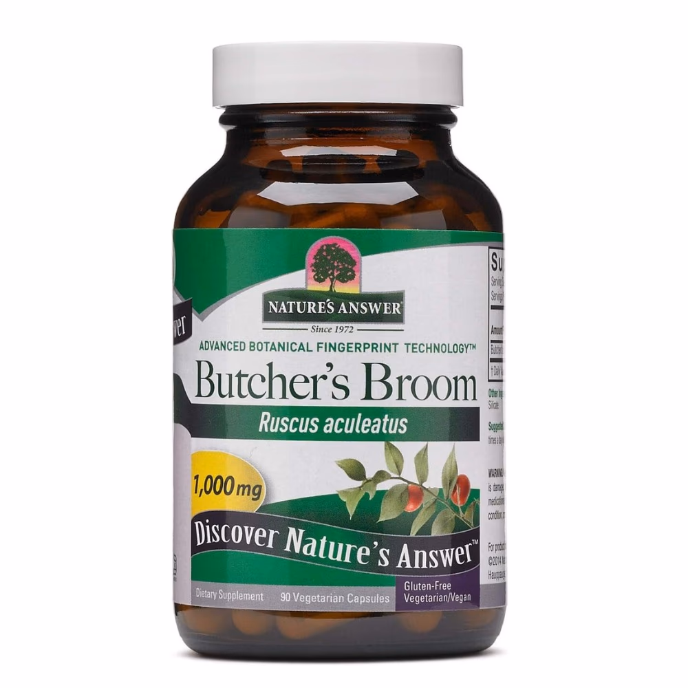 Natures Answer Butchers Broom 1000mg-90 Capsules 2