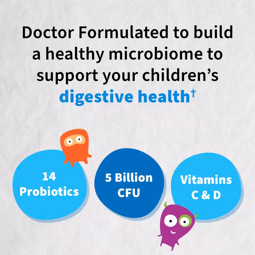 Garden of Life Dr. Formulated Probiotics Organic Kids+ Shelf-Stable Strawberry Banana 30 Chewables 3