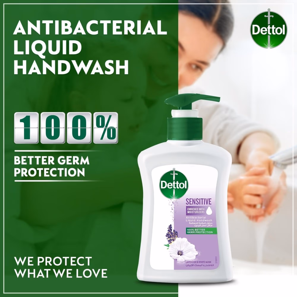 Dettol Sensitive Antibacterial Hand Wash 200ml 2
