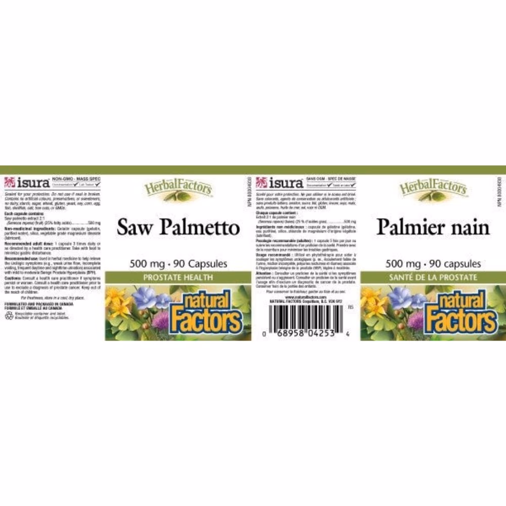 Natural Factors Saw Palmetto 500 mg 90 Capsules 2