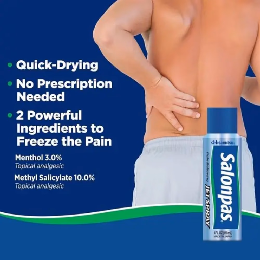 Salonpas Pain Relieving Jet Spray 118ml – Fast-Acting Muscle & Joint Pain Relief 2