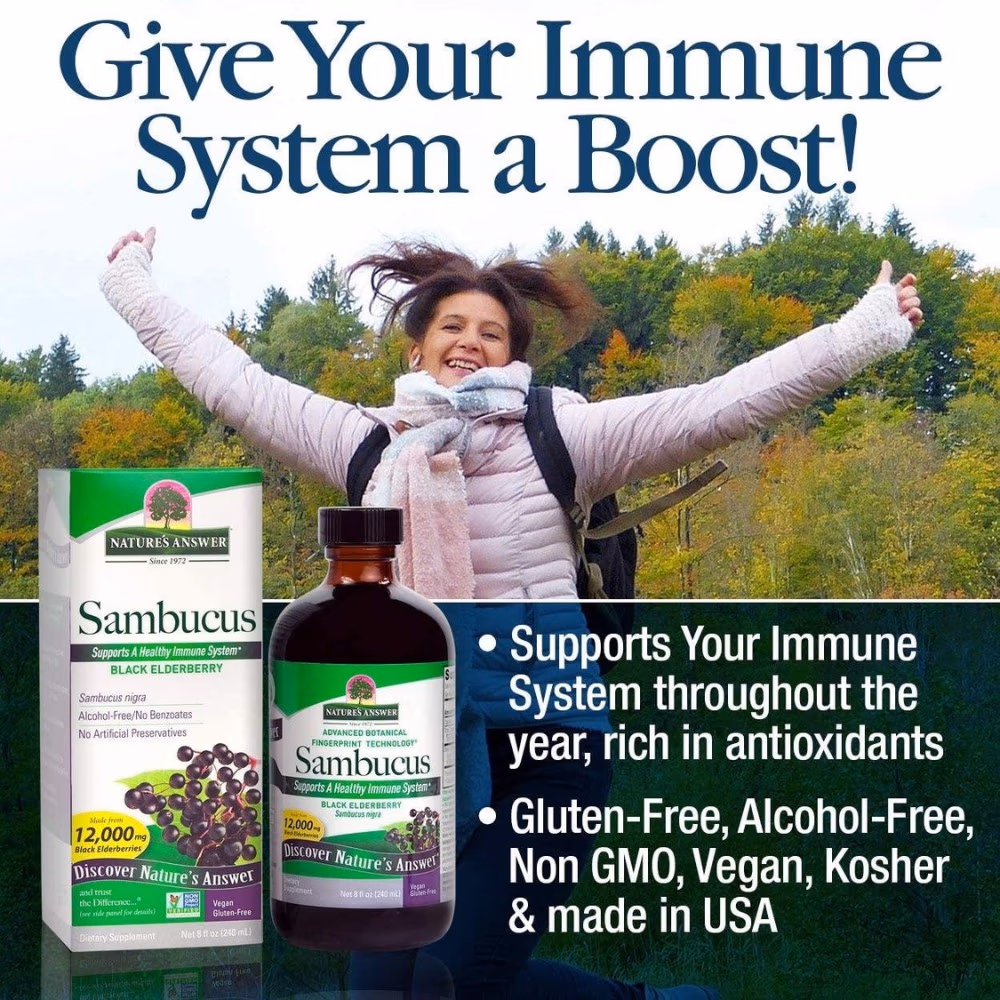 Natures Answer Sambucus Immune Black Elderberry Liquid-240 ml 3