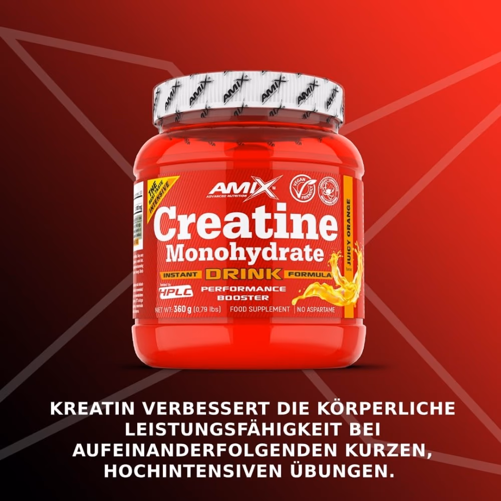 Amix Creatine Monohydrate Powder Juicy Orange 360g 3