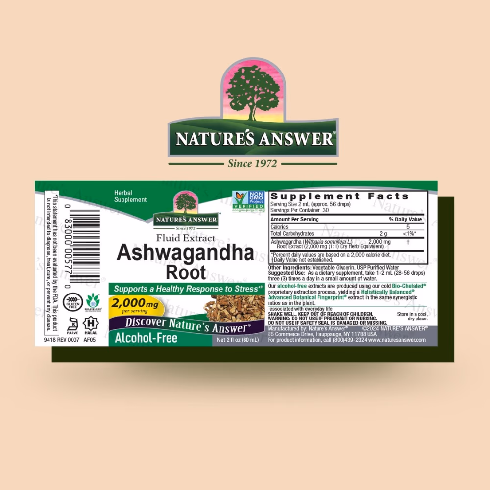Nature's Answer Ashwagandha Root Liquid Extract 2000mg – 60ml 4