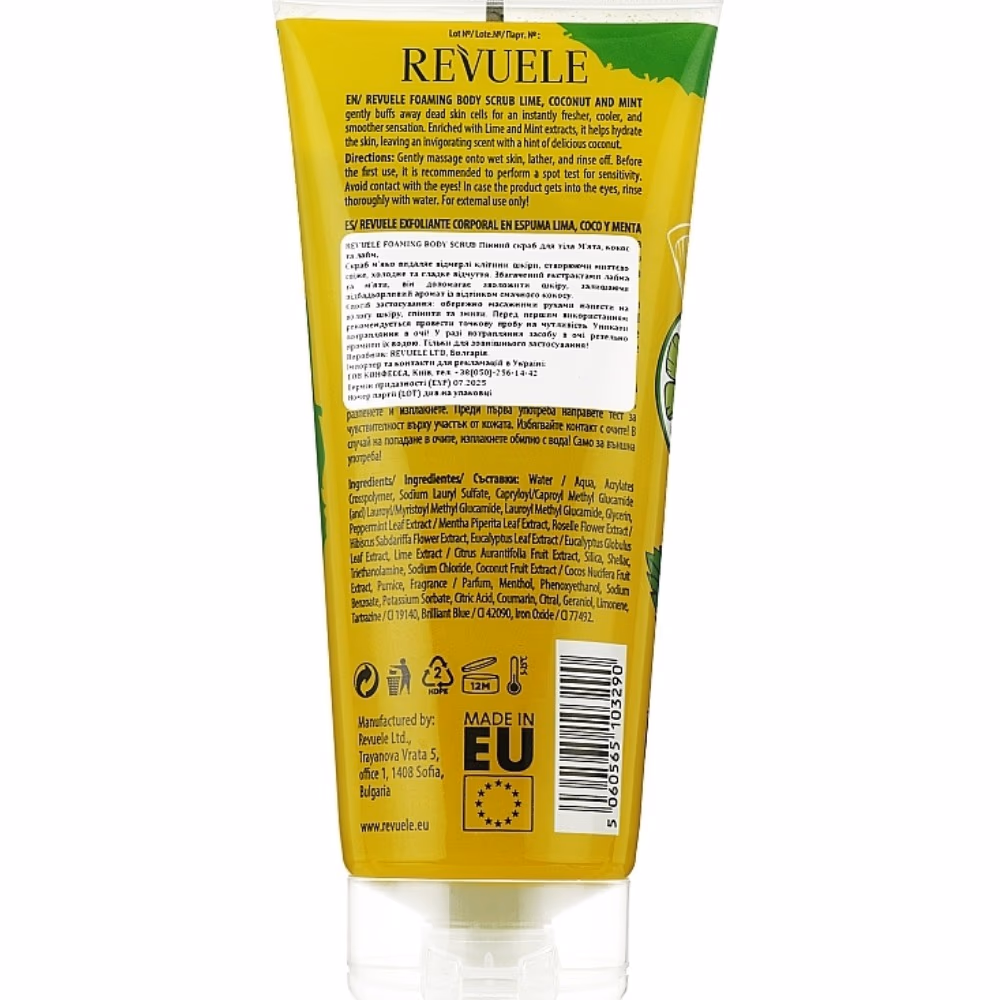 Revuele Body Scrub Foaming Lime Coconut Mint 200ml 2