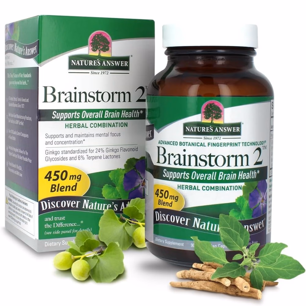 Natures Answer Brainstrom 2 450mg-90 Capsules 2