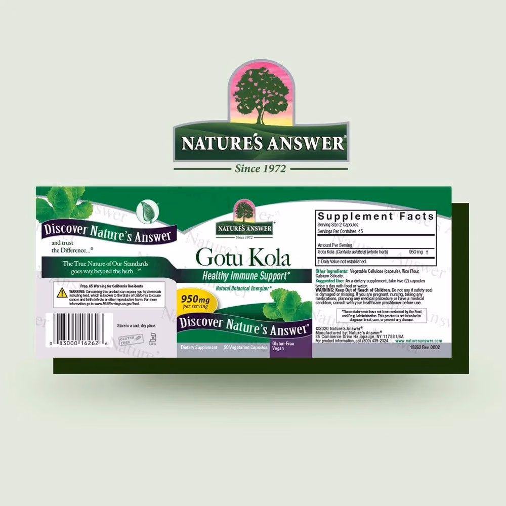 Natures Answer Gotu Kola 950mg-90 Capsules 5