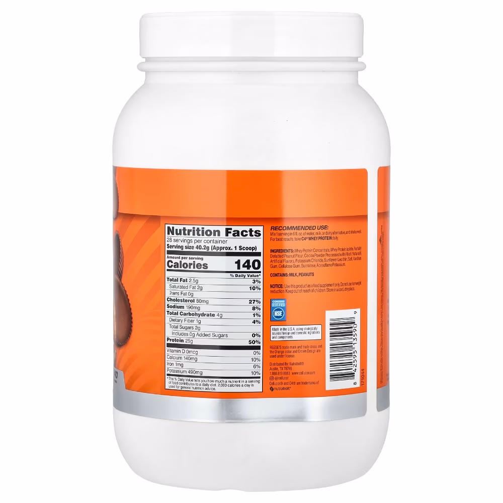 Cellucor C4 Whey Protein – Reese’s Peanut Chocolate, 814g 3