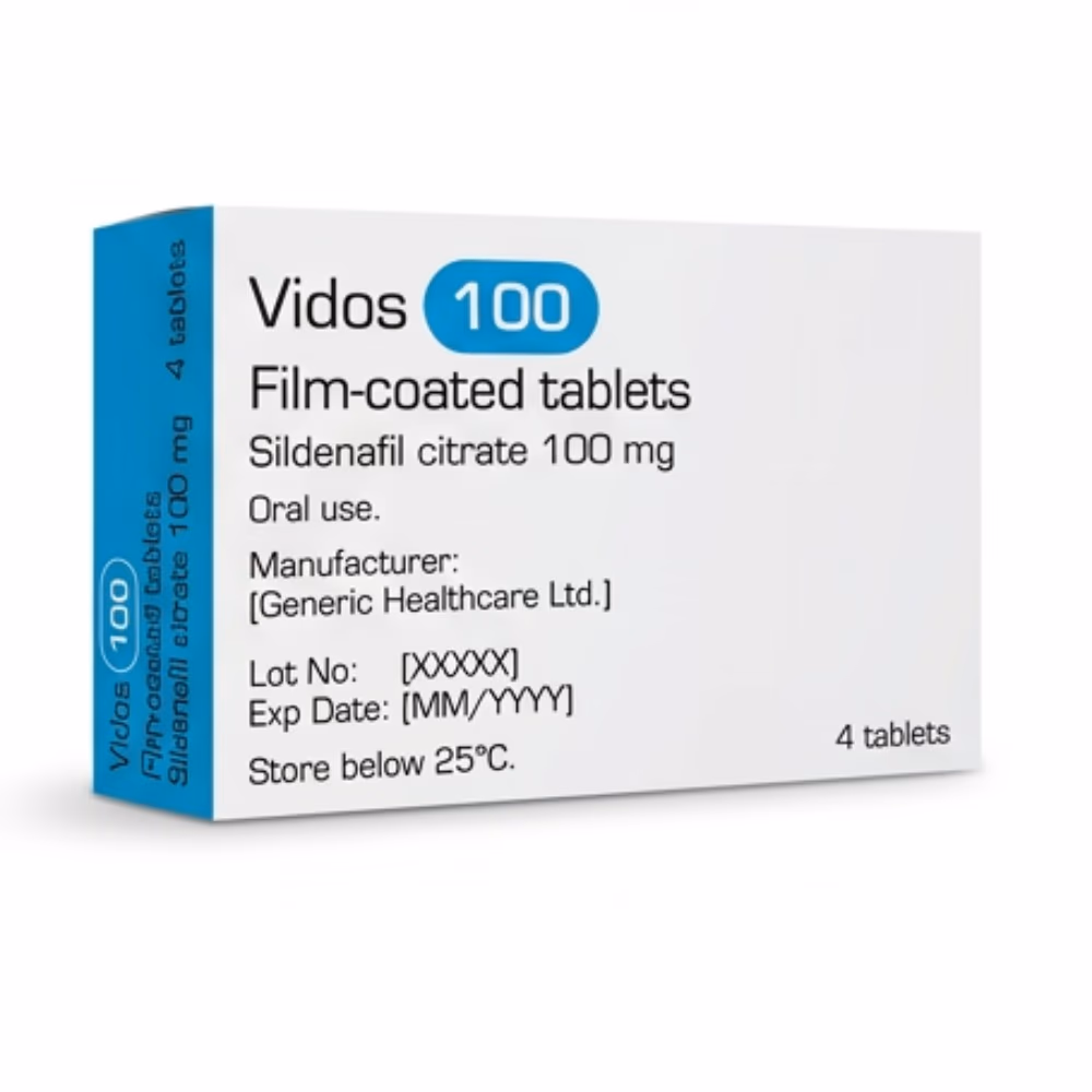 Vidos 100mg (Sildenafil Citrate) - 4 Tablets 4