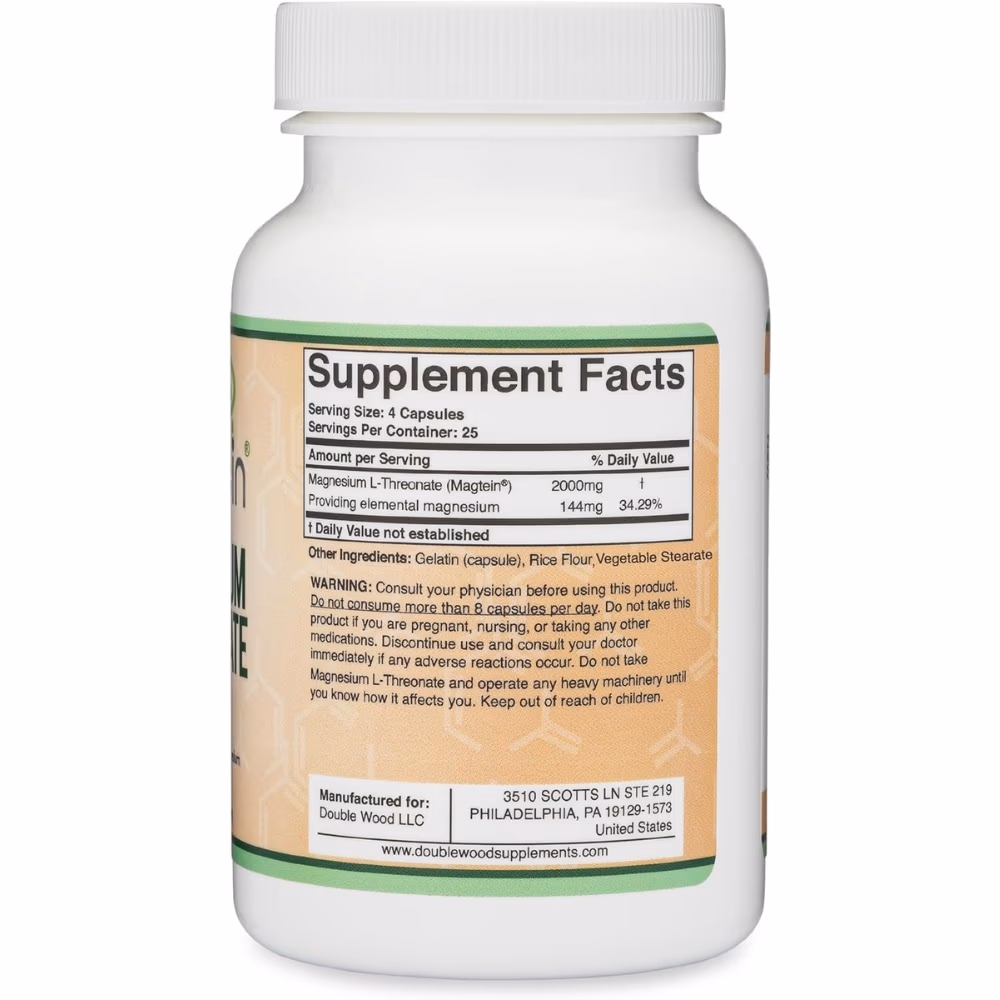 Double Wood Magtein Magnesium L-Threonate 2000mg 120 Capsules 5