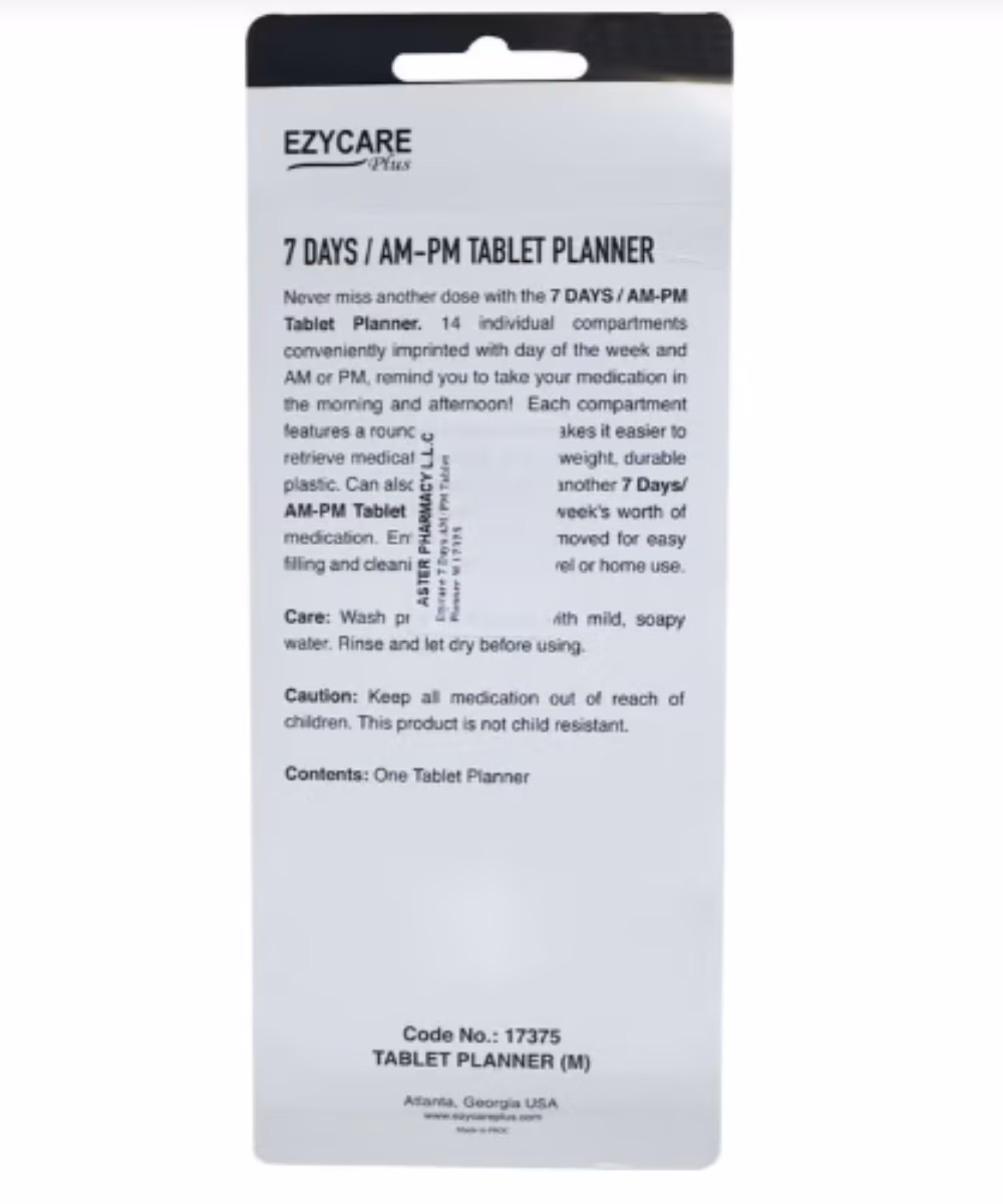 EzyCare 7 Days AM/PM Tablet Planner (Medium - 17375) 2