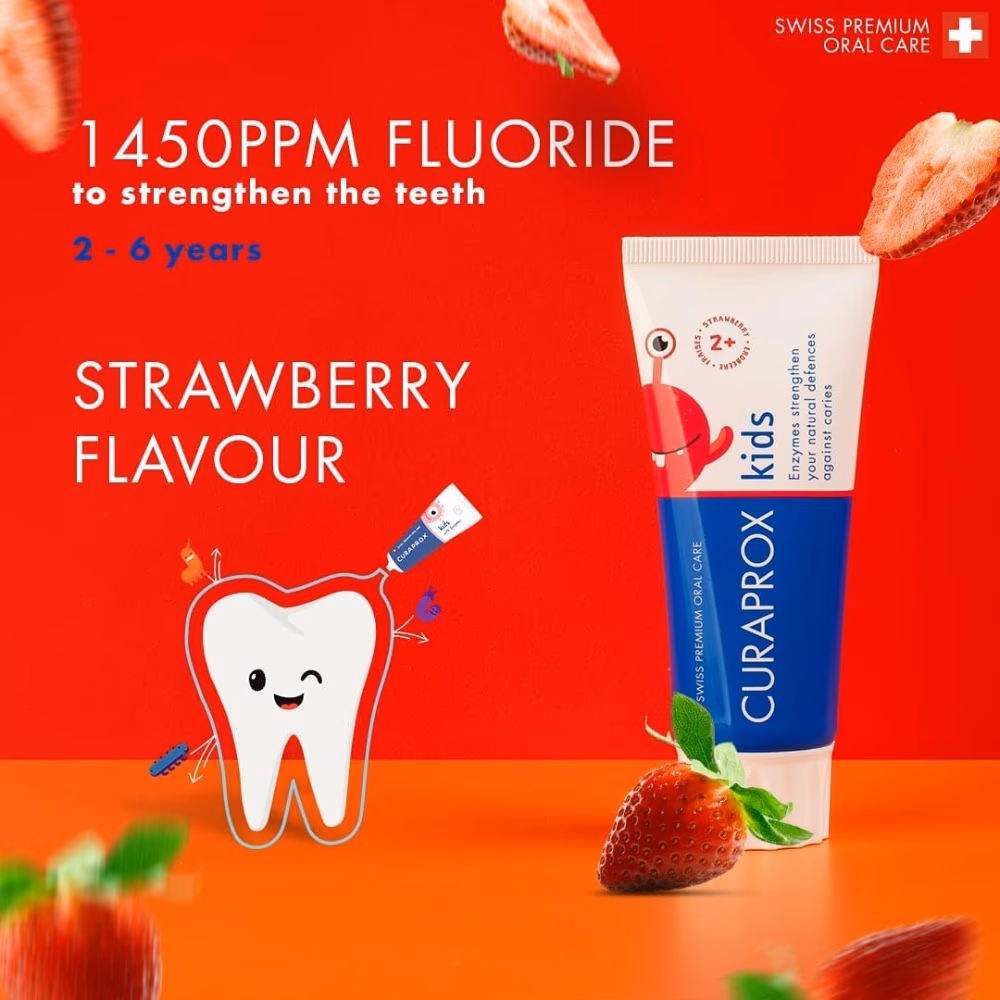 Curaprox Kids Toothpaste Strawberry – From 2 Years, 60ml 3
