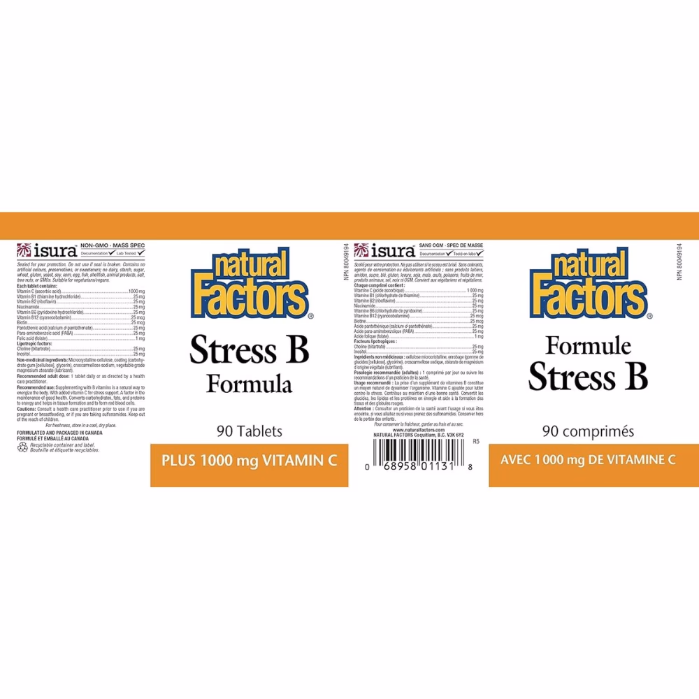 Natural Factors Stress B Formula 1000 mg 90 Tablets 2