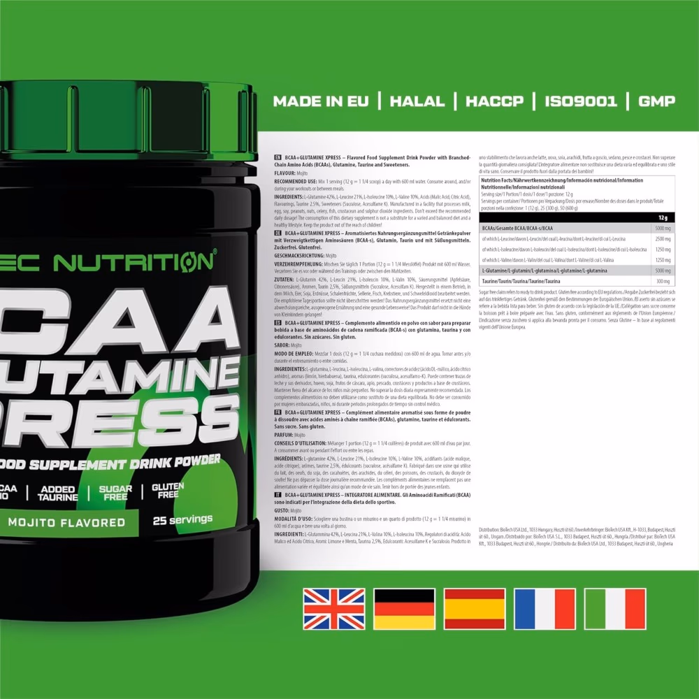  Scitec BCAA + Glutamine Xpress Mojito 300g 4