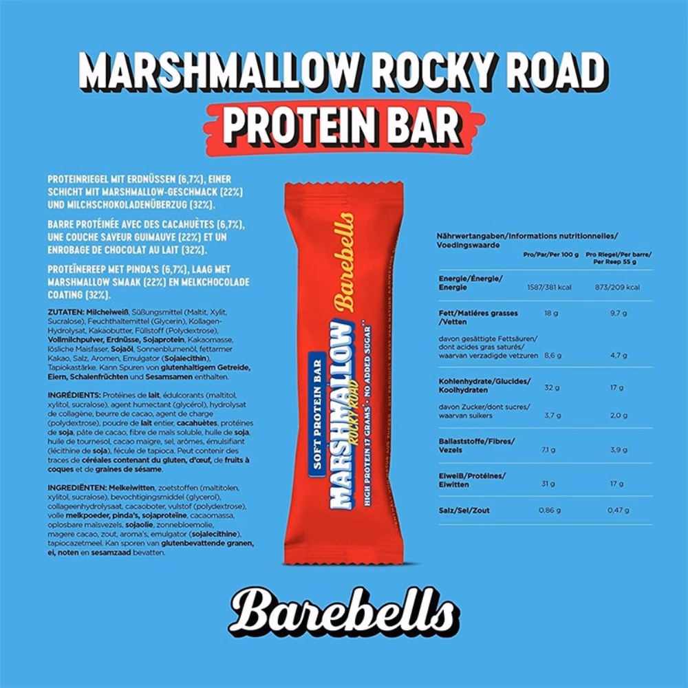 Barebells Marshmallow Rocky Road Soft Protein Bar - 55g 3