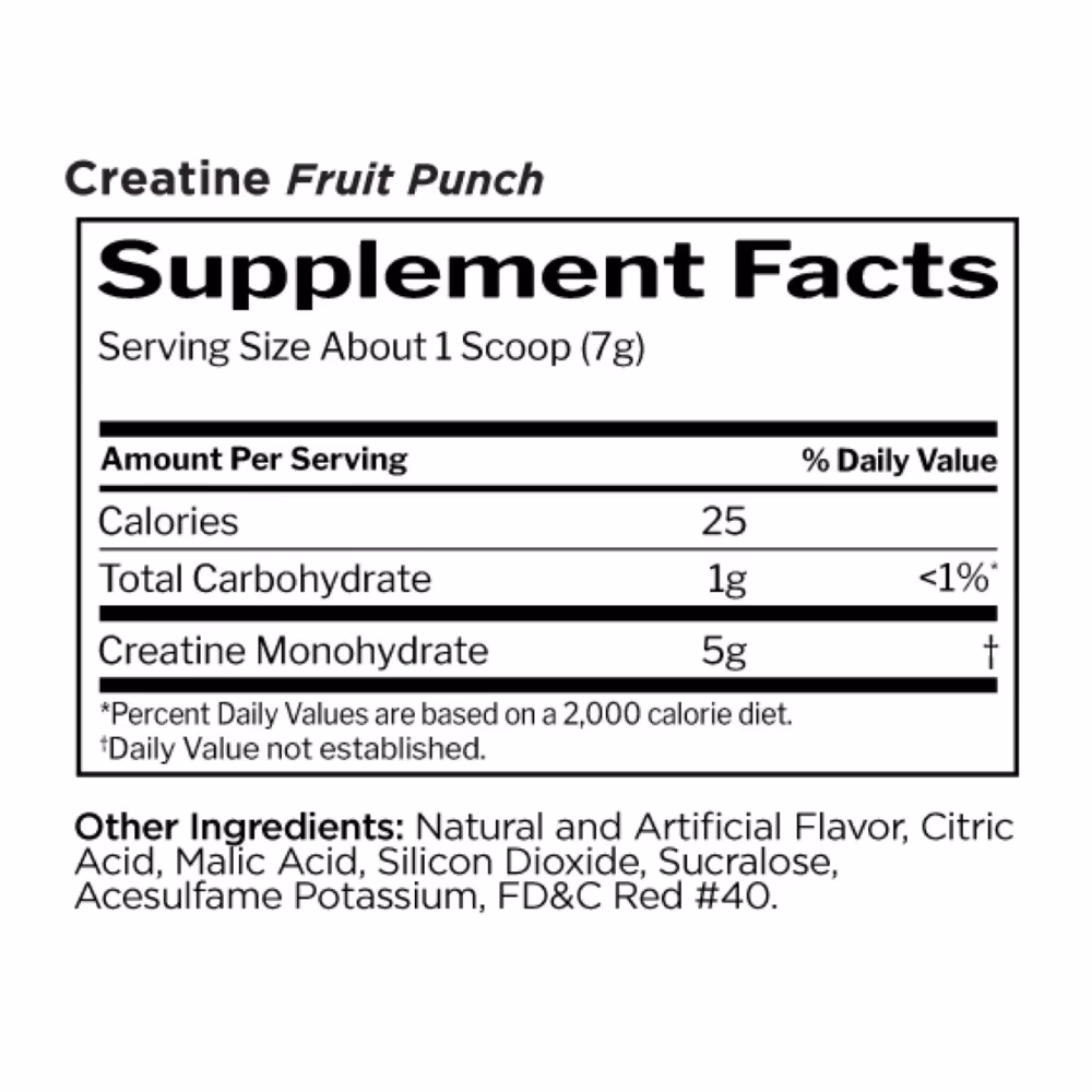 Raw Nutrition Creatine Monohydrate – Fruit Punch (30 Servings) 3