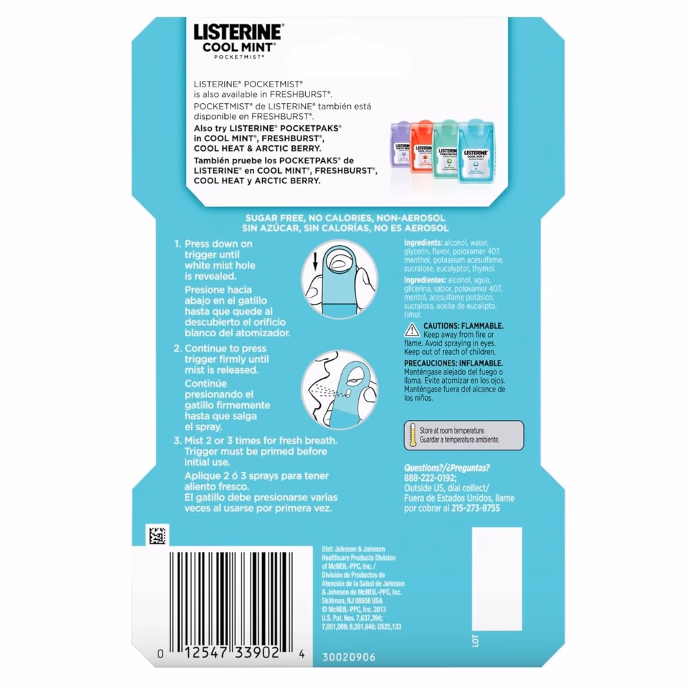 Listerine Cool Mint Pocketmist Spray 2-Pack 2