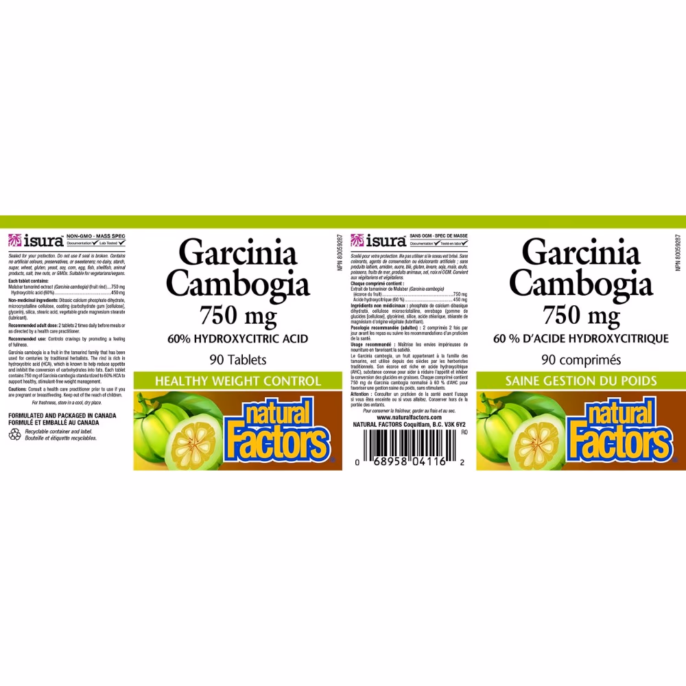 Natural Factors Garcinia Cambogia 750mg 90 Tablets 2