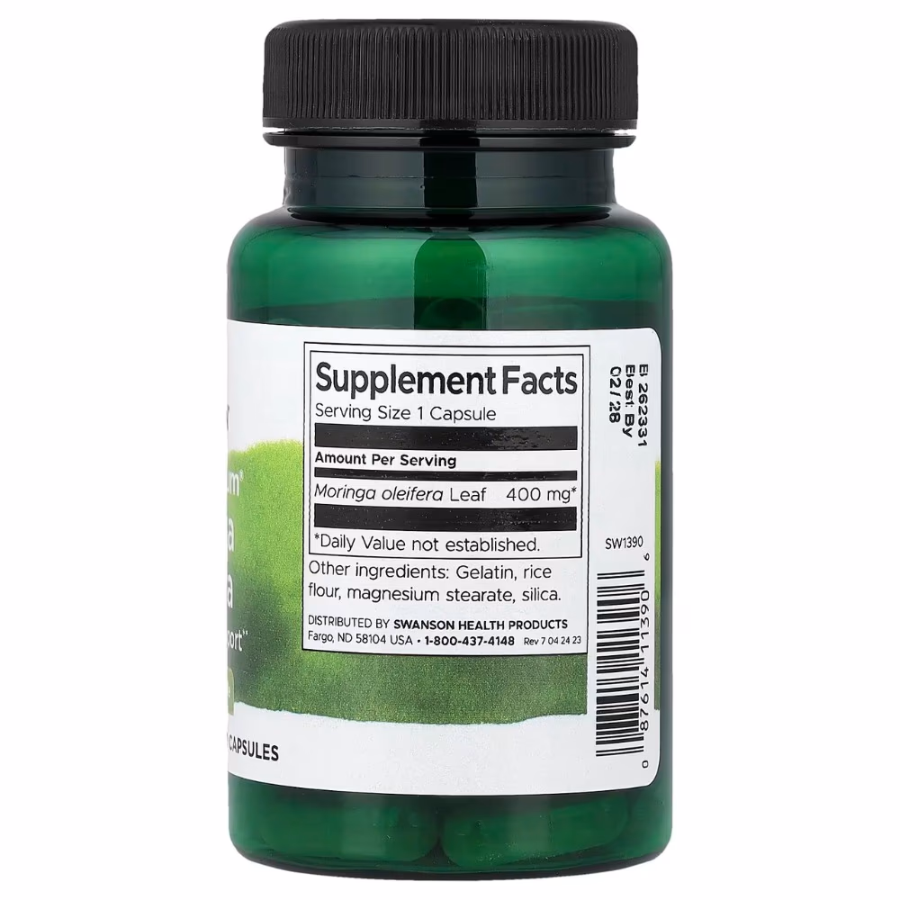 Swanson Moringa Oleifera 400mg-60 Capsules  2
