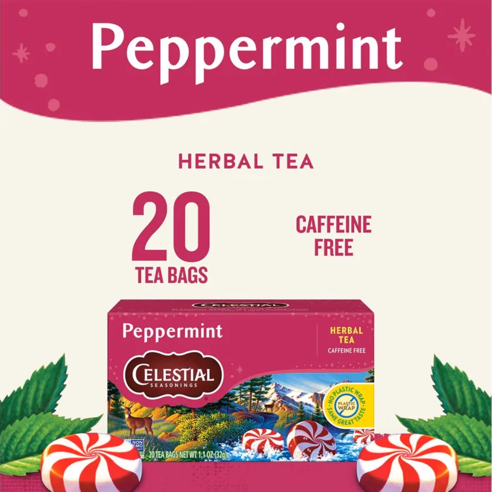 Celestial Herbal Tea Bag Peppermint 20 Sachets 2