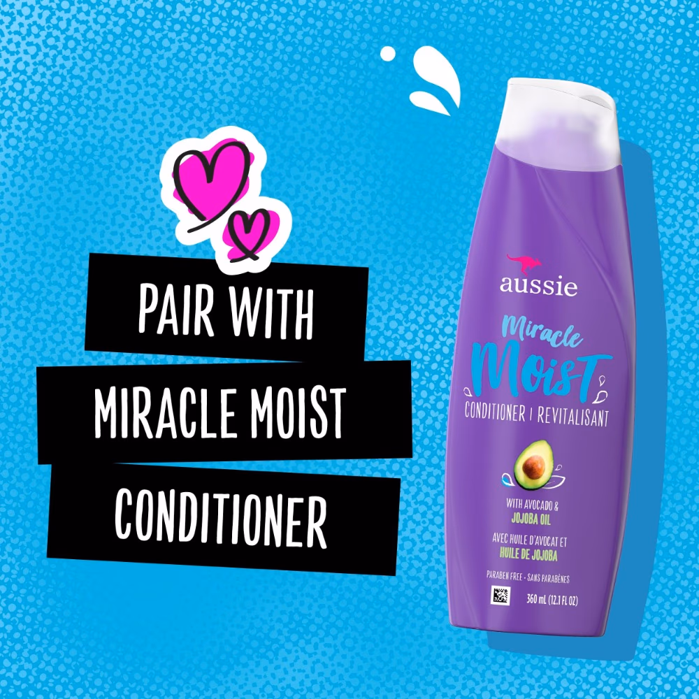 Aussie Miracle Moist Avocado and Jojoba Oil Shampoo 360mL 3