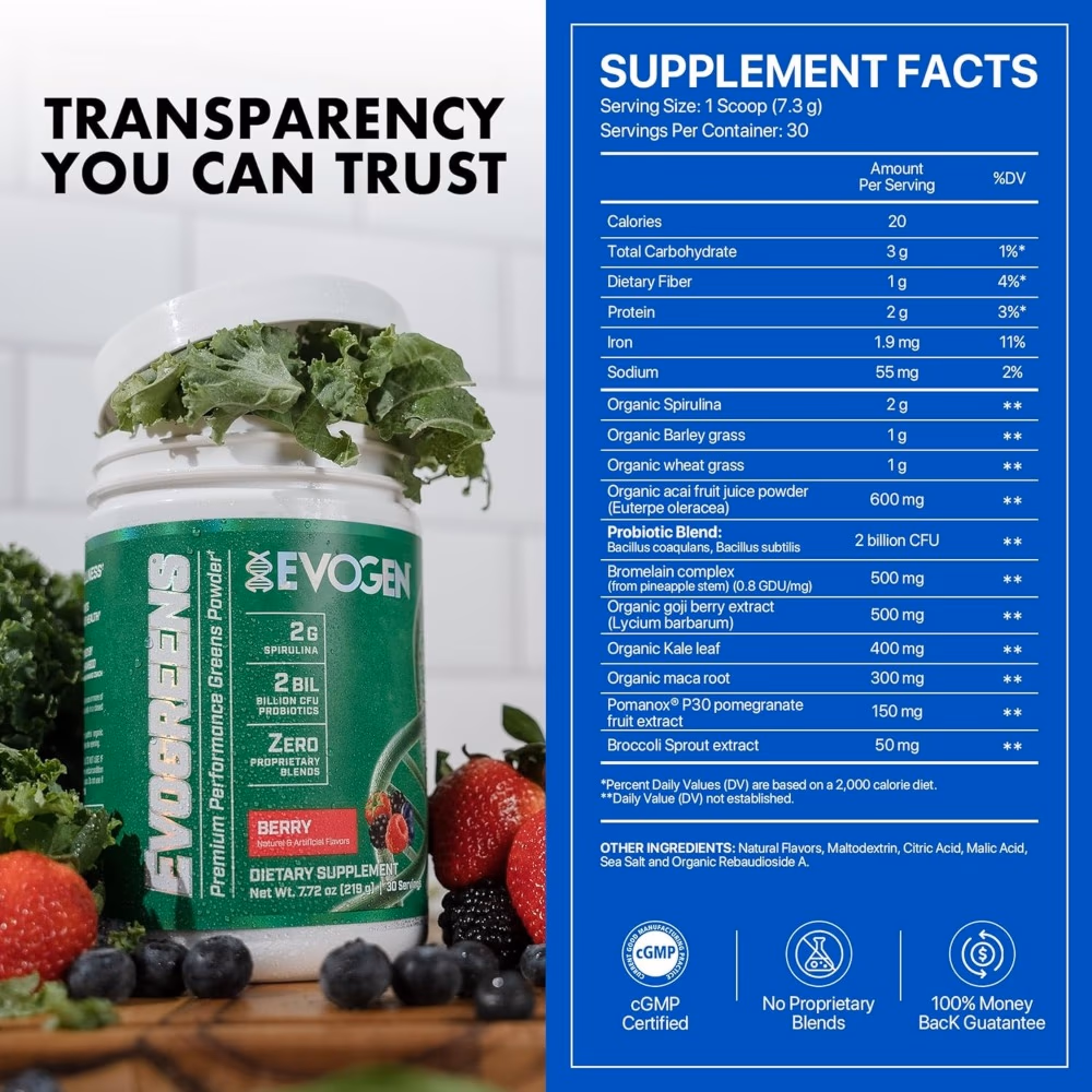 Evogen Evogreens Naturals Powder 30 Servings 5
