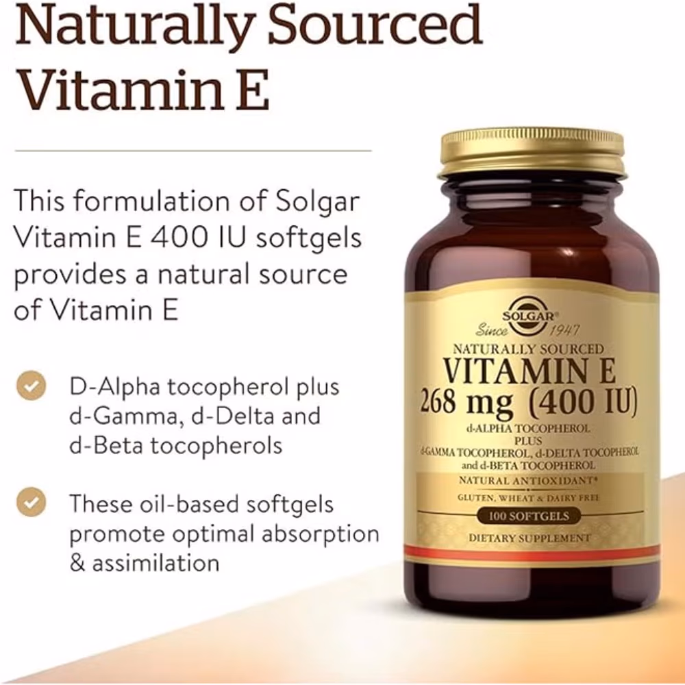 Solgar Vitamin E 400IU D-Alpha - 100 Softgels 2
