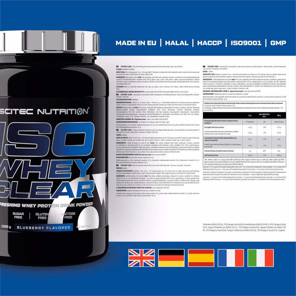 Scitec Nutrition ISO Whey Clear Blueberry 1025g 3