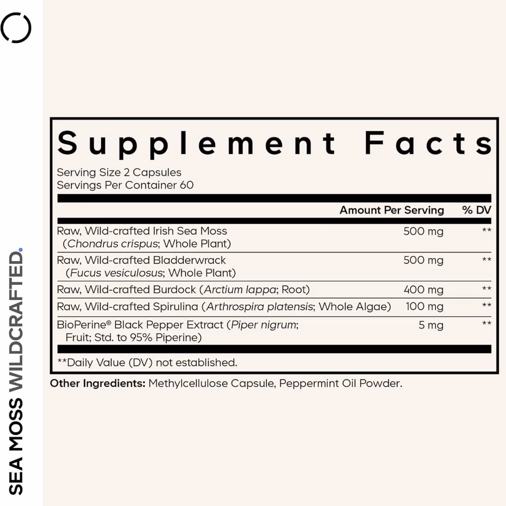 Codeage Sea Moss Wildcrafted Spirulina 120 Capsules 3