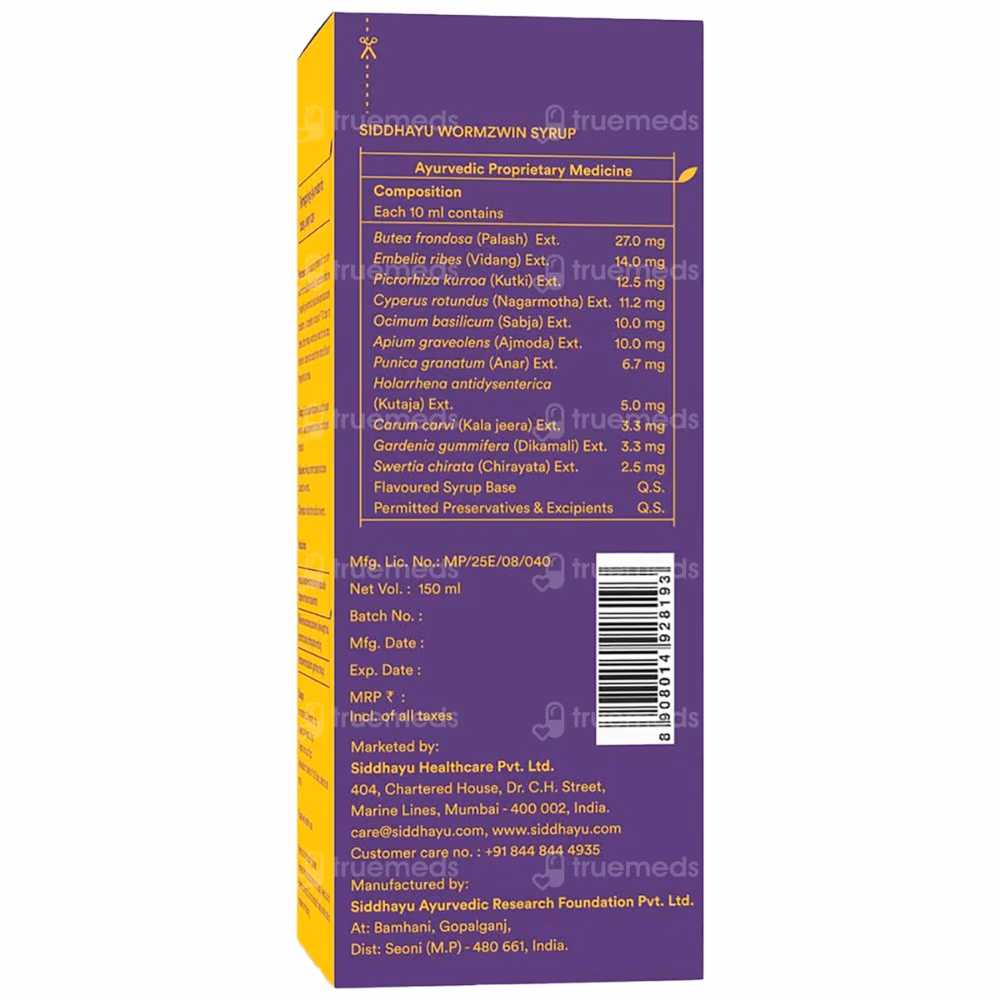 Siddhayu Wormzwin Herbal Syrup 150ml 3