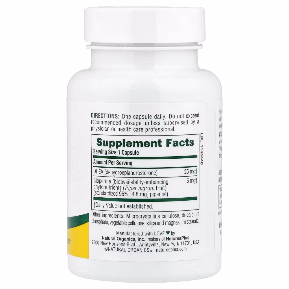 Natures Plus  Dhea-25 With Bioperine Capsules 60s 4
