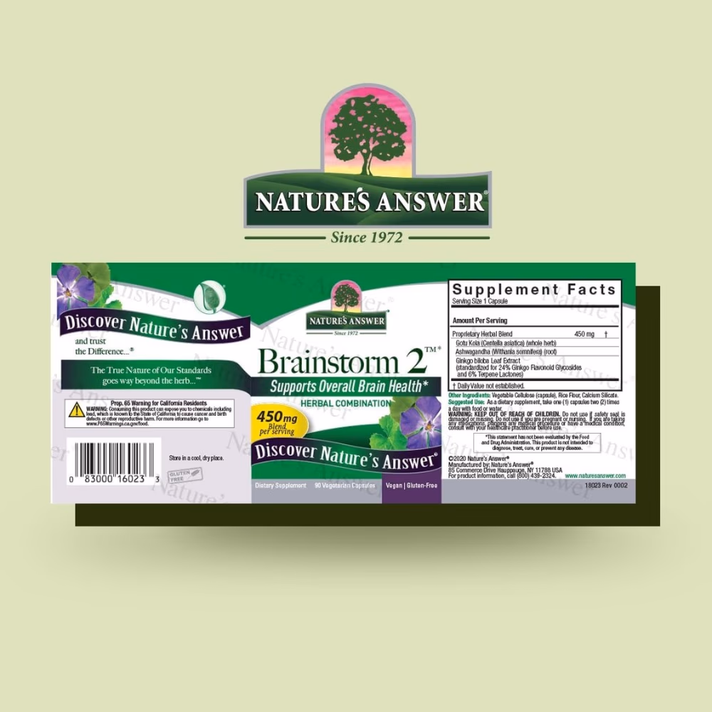 Natures Answer Brainstrom 2 450mg-90 Capsules 4