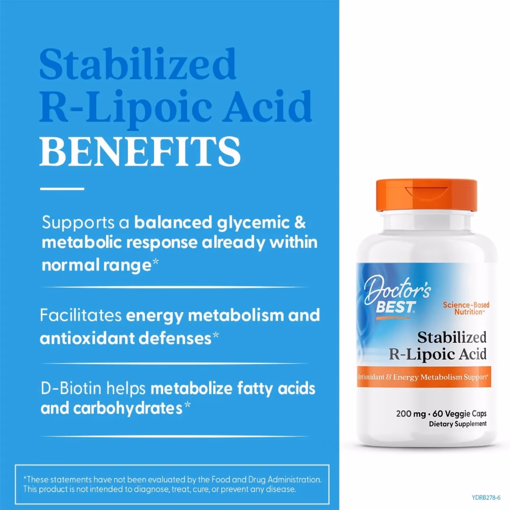 Doctor's Best R-Lipoic Acid 200mg, 60 Vegetarian Capsules 2