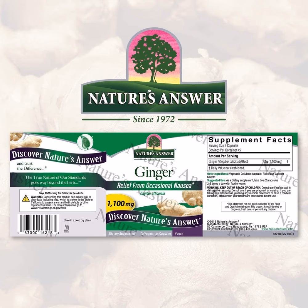 Natures Answer Ginger 1100mg-90 Capsules 3