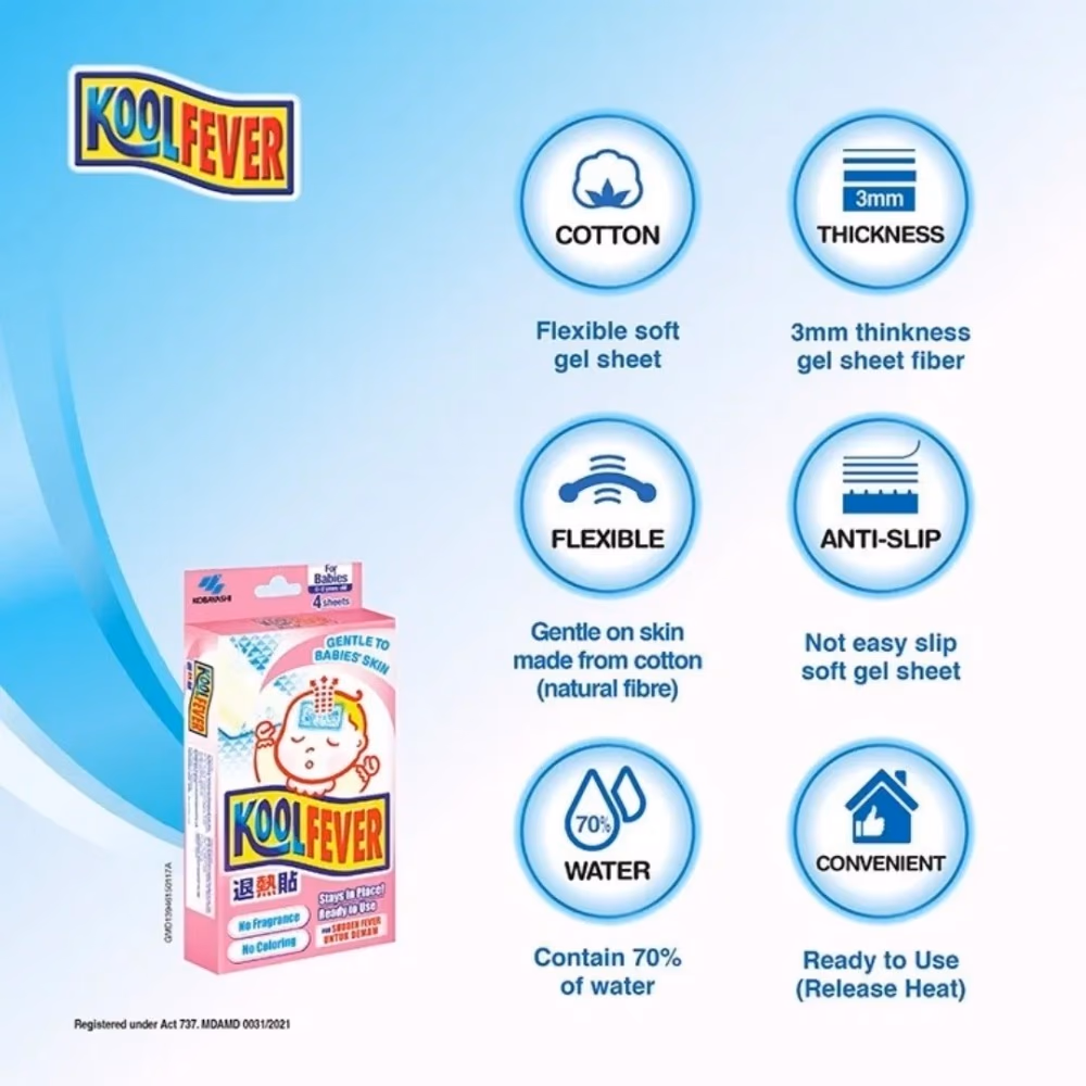 Kool Fever 4-Sheet Cooling Gel for Babies 4