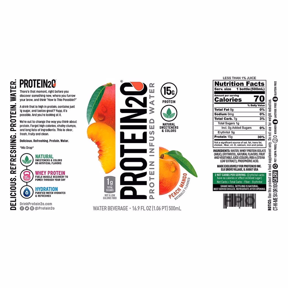 Protein2o Protein Infused Water 500ml-Peach mango 3