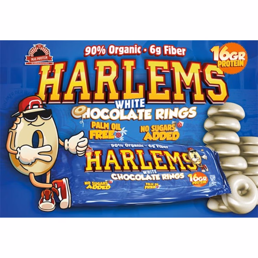 The MaxProtein Harlems Chocolate Rings White Chocolate 110g 3