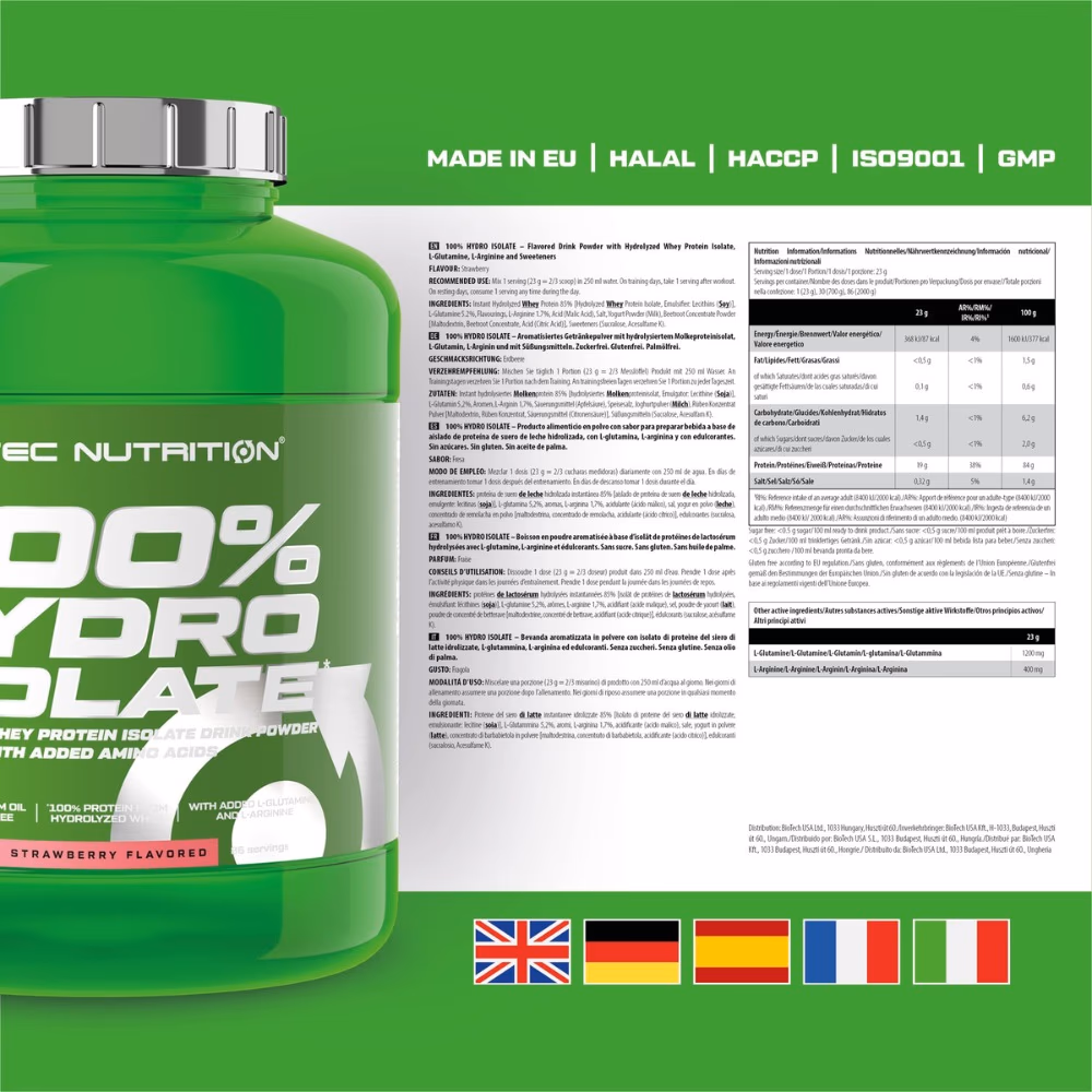 Scitec Nutrition 100% Hydro Isolate Strawberry 2000g 3